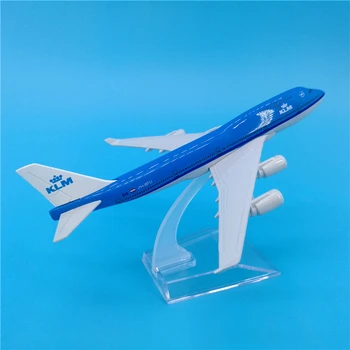 16 см в масштабе 1: 400 KLM Boeing B747 Металлическая имитационная модель самолета, коллекция сувенирных украшений, Подарочная выставка