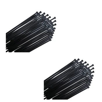 2 Кабельные стяжки Черная упаковка 300 Мм X 7,6 мм Устойчивая к ультрафиолетовому излучению Ultra С прочностью на растяжение 75 кг Термостойкая Долговечная