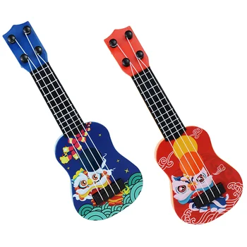 2 шт Мини-гитара для малышей 1-3 лет Детская игрушка Для детей Ясельного возраста Детские игрушки Гавайская гитара Пластиковая Может играть 3-5