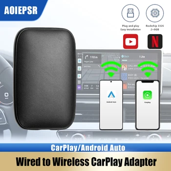 2023 CarPlay Android Ai Box, подключенный к беспроводному автоадаптеру Android, Мультимедийный видеоплеер Netflix YouTube для универсального автомобиля