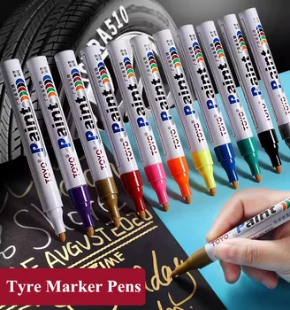 3 шт./компл. 2,5 мм Белые Маркерные ручки для шин Водонепроницаемые, не Выцветают Цвета ручек для шин DIY Для рисования граффити Металлической краской Маслянистый маркер Graffti