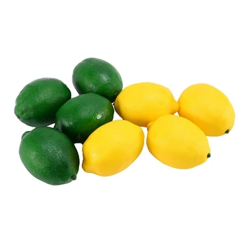 8 Упаковок искусственных поддельных Лимонов, лаймов, фруктов для наполнения ваз, украшения для вечеринки на домашней кухне, желтого и зеленого цветов