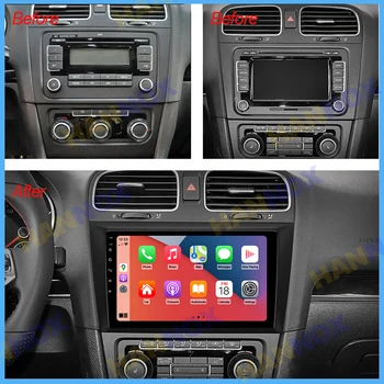 9-дюймовый беспроводной Carplay Bluetooth WIFI Автомобильный мультимедийный радиоплеер Android GPS Навигация для Фольксваген Гольф 6 2008-2016