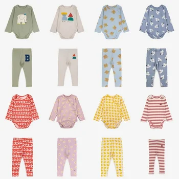 BC 2023 AW / Новые поступления, брендовые ползунки для маленьких мальчиков и девочек, милая хлопковая цельнокроеная одежда для младенцев