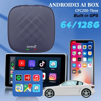 CarPlay Ai Box Android 13.0 QCM 8-Ядерный ПРОЦЕССОР 6125 Беспроводной Android Auto CarPlay AI TV Box Встроенный GPS Глонасс WiFi 2.4G + 5G