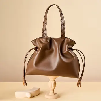 CHA-07 Высококачественная новая дизайнерская сумка lucky bag high-end sense tote bag женская сумка из натуральной кожи большой емкости на шнурке через плечо