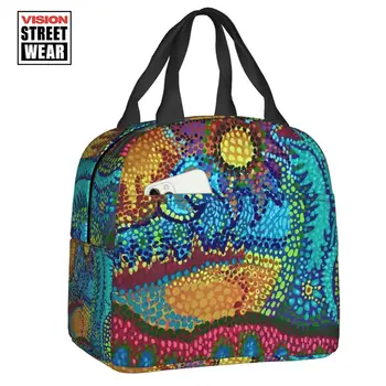 Dot Art Yayoi Kusama Art Изолированные сумки для ланча для кемпинга и путешествий Abstract Vision Водонепроницаемый охладитель Термобокс для Бенто для женщин