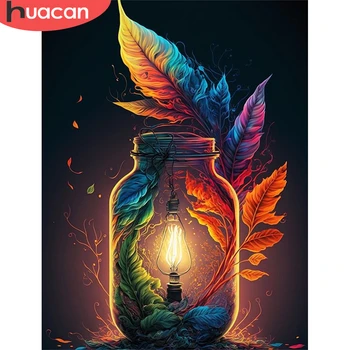 HUACAN Картина по номерам, пейзаж из бутылок, листовое настенное искусство, уникальный подарок, акриловая лампа, картина ручной росписи, украшение для дома 40x50 см