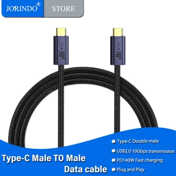 JORINDO USB-C-USB-C 2.0 Кабель для передачи данных от мужчины к мужчине, передача данных 10 Гбит / с PD140W быстрая зарядка удлинительный кабель в нейлоновой оплетке