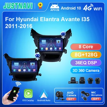 JUSTNAVI Android 10 Автомобильный Радиоприемник Стерео для Hyundai Elantra Avante I35 2011-2016 Авторадио Навигация Мультимедиа GPS Видеоплеер