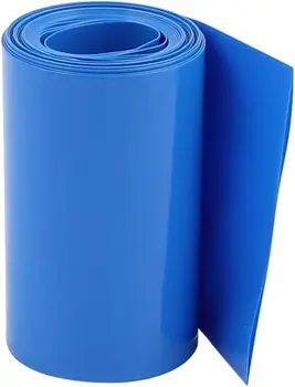Keszoox 60 мм Плоская Ширина Длина 5,5 М ПВХ Термоусадочная Трубка Синего Цвета для Аккумуляторов 18650