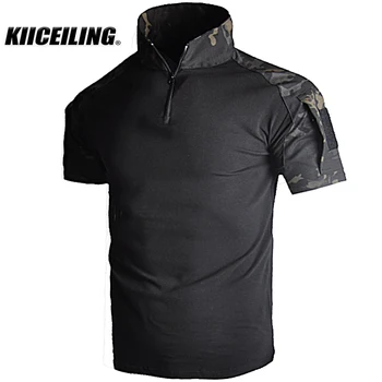 KIICEILING Summer FG2 Multicam Походная тактическая футболка в стиле милитари, армейские боевые мужские рубашки, камуфляжный топ с коротким рукавом, мужская футболка
