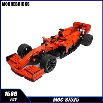 MOC Racing Seires Красный (база 8386) Строительный блок в масштабе 1:10, коллекция моделей 