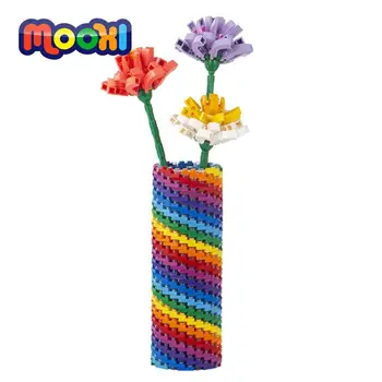 MOOXI Ослепительная современная ваза, сделай САМ, обучающая детская игрушка Для детей, подарок на День рождения, модель строительного кирпича, Сборка деталей MOC0032