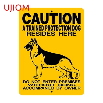 UJIOM 13 см x 9,8 см Обученная Защитная собака, Предупреждающая Наклейка на стену, Устойчивая к царапинам Виниловая наклейка на холодильник, графика для гостиной