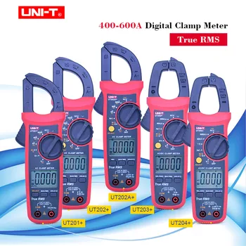 UNI-T AC DC токовые клещи True RMS 400-600A Автоматический диапазон UT201 +/UT202 +/UT203 +/UT204 + Большая емкость 4mF ~ 60mF