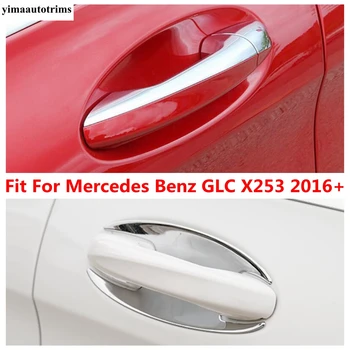 Автомобильная Дверная Ручка Чаша Декоративная Накладка Подходит Для Mercedes Benz GLC X253 2016-2021 ABS Хромированные Аксессуары Комплект Для Ремонта Экстерьера