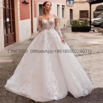 Белое бальное платье со шлейфом в виде сердечка, изысканное свадебное платье из тюля 2023 vestido de noiva brautkleider robe de mariée