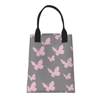 Большая модная сумка для покупок с ручками с рисунком бабочки, многоразовая хозяйственная сумка из прочной винтажной хлопчатобумажной ткани
