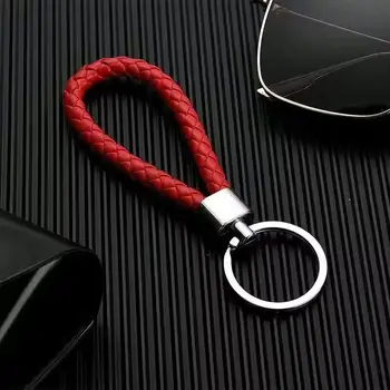 Брелок для ключей ручной работы из кожаной веревки, автомобильная сумка, брелок для ключей, подвеска