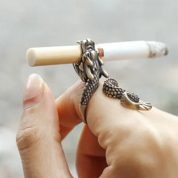 Винтажное Регулируемое кольцо в форме дракона Для женщин, Кольцо-мундштук, Украшение для тела, Аксессуар, Подарок