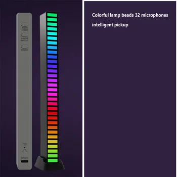 Гостиная RGB Перезаряжаемый светильник, Управление звуком с голосовой активацией, Беспроводная лампа Type-c, Аксессуар для зарядки, 16 шариков Черного цвета