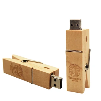 Деревянный зажим USB флэш-накопитель pendrive 4GB 16GB 32GB 64GB флеш-накопитель Memory stick pensenality подарок (10ШТ бесплатного пользовательского логотипа)
