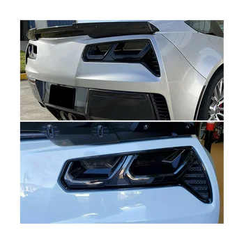 Для Chevy Corvette C7 2014-2019, крышка заднего фонаря, накладка на заднюю противотуманную фаруху, аксессуары для наклеек - Дымчатый черный