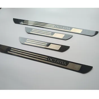 Для Skoda Octavia A5 A7 2007-2012 2013-2016 Наклейка для стайлинга автомобилей Накладка на порог из нержавеющей стали Аксессуары Накладка на педаль