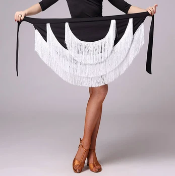 Женская юбка для латиноамериканских танцев с бахромой, юбка для латиноамериканских танцев с бахромой, ткань для занятий танцами Самба, Танго, Чача, Хип-шарф для танцев