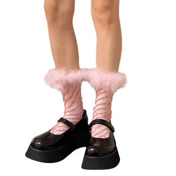 Женские носки до щиколотки с рюшами и оборками, носок из перьев 