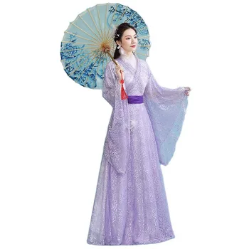 Женское платье Hanfu Традиционная китайская одежда Восточное Элегантное ретро Платье для танцев феи Династии Тан Костюм Древней принцессы
