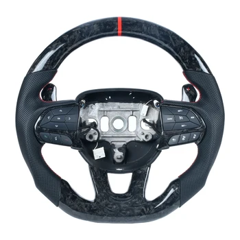 Замена перфорированной кожи на рулевом колесе из углеродного волокна, настраиваемая для Jeep Grand Cherokee SRT 2014-2021 гг.