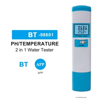 Интеллектуальный тестер качества воды BT 2в1, измеритель PH-температуры, Тестер марикультуры для питьевой воды, Аквариум, бассейн