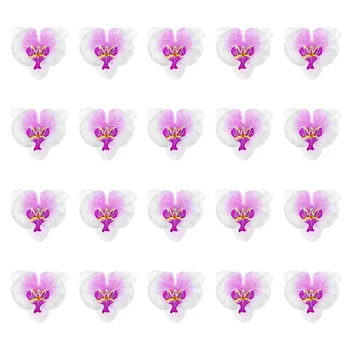 Искусственные Цветы Фиолетовые Свадебные украшения Реалистичные Шелковые Головки Орхидей