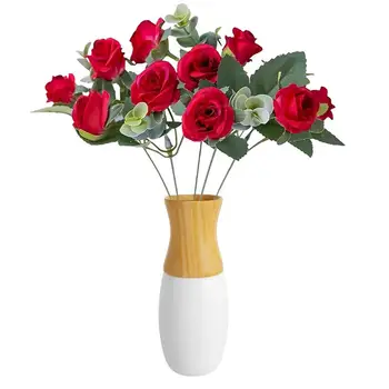 Искусственный букет Цветов Букет Роз Искусственные шелковые цветы Искусственные Свадебные цветы DIY Элегантные Многоразовые Цветочные Букеты для