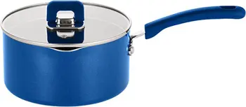 Кастрюля-сковорода с крышкой -Стильная кухонная посуда с антипригарным покрытием и складной ручкой, 3,1 литра (синяя) Посуда для дома