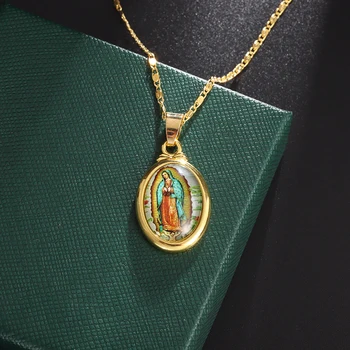Католическое ожерелье с подвеской Девы Марии для женщин, Религиозный Молитвенный Амулет на удачу, ювелирный подарок