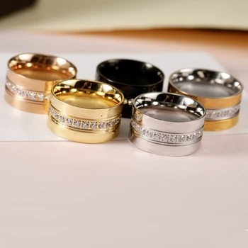 Классическая европейская и американская мода Широкое кольцо с круглым бриллиантом для мужчин и женщин на годовщину помолвки Ювелирные изделия Подарки