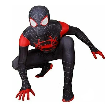 Косплей костюм Человека-паука Майлз Моралес Косплей Человека-паука Боди Питер Паркер Зентай Костюм Комбинезон Одежда на Хэллоуин
