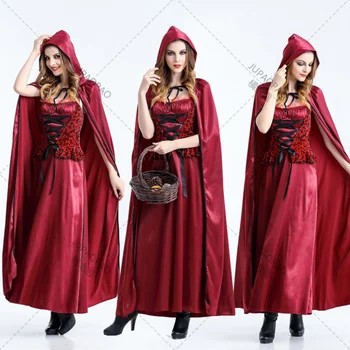 Костюм для косплея взрослой Ведьмы, принцессы-вампира, платье для выступлений Красной Шапочки, плащ Красной Шапочки