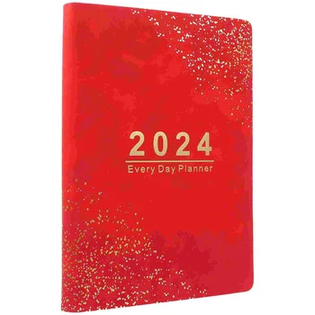 Красный Блокнот на 2024 год, Учебная Книга-планировщик, Блокнот В мягкой обложке, Органайзер для письма, Планировщики для женщин