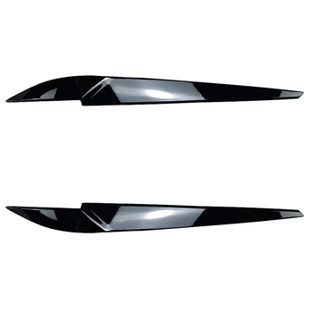 Крышка передней фары Головной светильник Накладка для век и бровей ABS для BMW X5 X6 F15 F16 2014-2018 Черный глянец