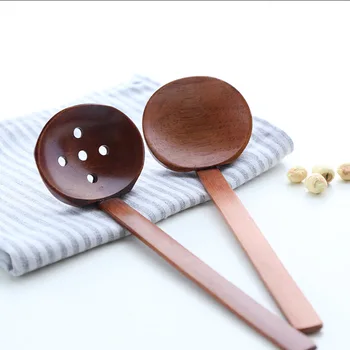 Кухонная высококачественная деревянная ложка с бамбуковой ручкой, ложка из панциря черепахи, ложка для горячего приготовления, ложка для супа Nanmu, ложка для супа