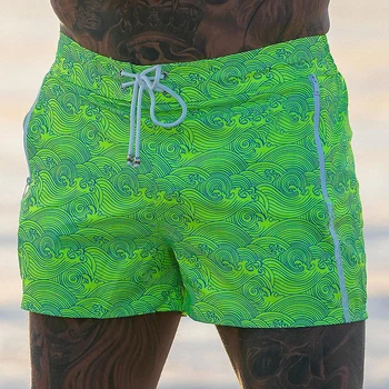 Лето 2023, новые модные мужские шорты, пляжные повседневные плавки, Гавайские повседневные пятиточечные брюки, быстросохнущая мужская одежда