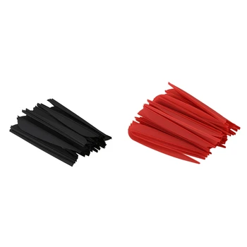 Лопасти стрел с 4-дюймовым Пластиковым оперением Для стрел из лука Своими руками 50 упаковок (черный) и 50 упаковок (красный)