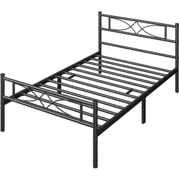 Металлическая кровать Julian Curved Design, полноразмерная, черная