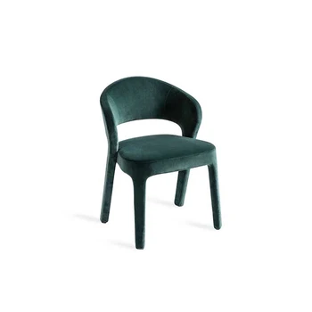 Минималистичный стул для книги из зеленой ткани Дизайнерский обеденный стул для дома Современный простой и роскошный стул для кабинета