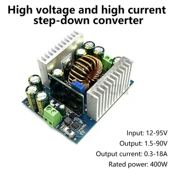 Модуль понижающего преобразователя постоянного тока CC CV от 12-95 В постоянного тока до 1,5-90 В с регулируемым понижающим напряжением 500 Вт Модуль регулятора напряжения