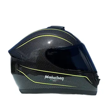 Мужской и женский мотоциклетный шлем с полным лицевым покрытием и козырьком Aurora Casco, гоночный шлем из углеродного волокна